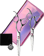  Olivia Garden Silk Cut Think Pink 2 Haidressers Scissor Set 
