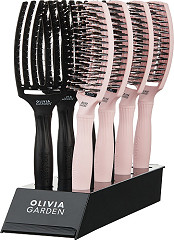 Olivia Garden Fingerbrush Combo Medium Display Black/Pink 