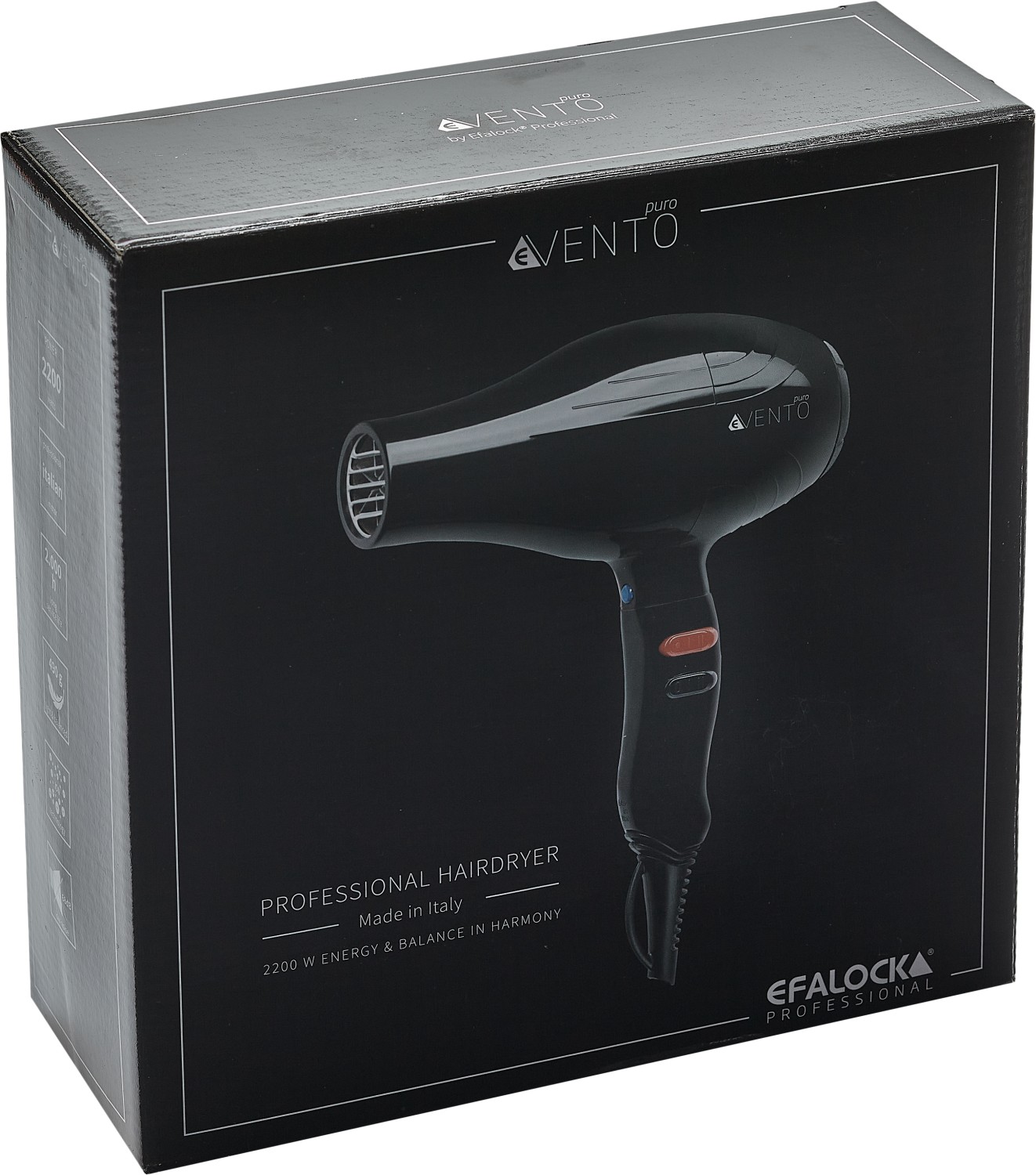  Efalock Hairdryer eVento puro black 