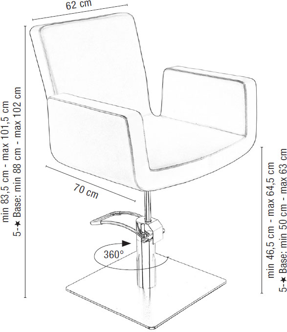  Sibel Attractio Styling Chair Black / Round Base 