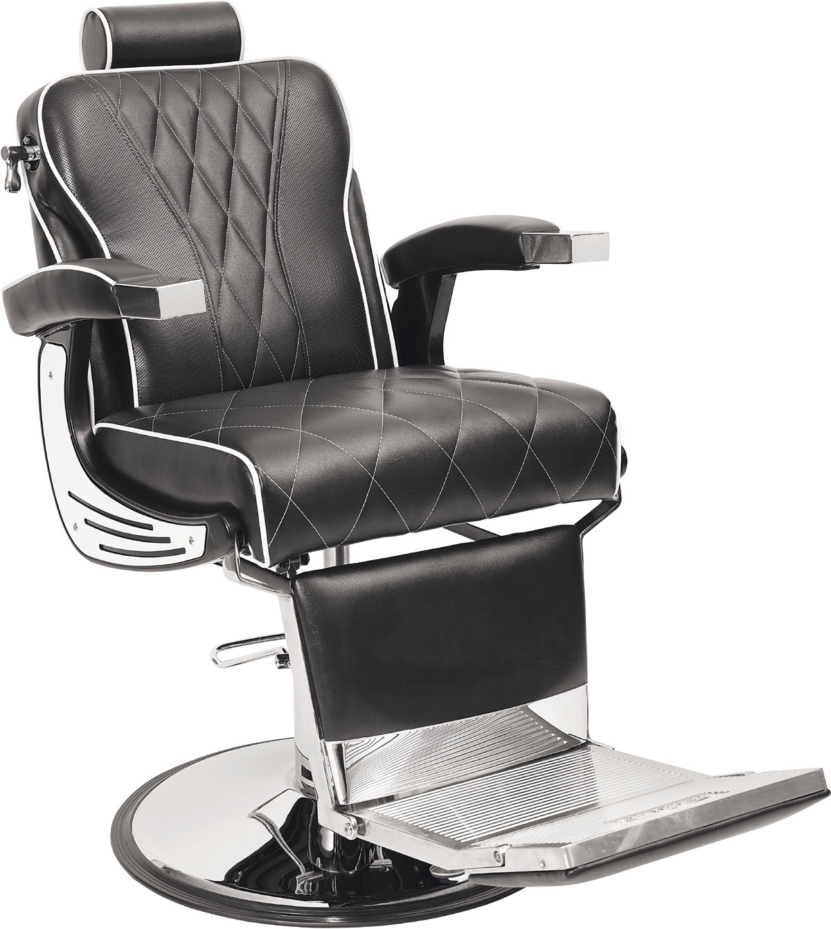  Barburys Aston Barber Chair Black with White Stitching 