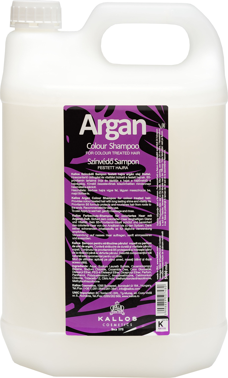  Kallos KJMN Argan Colour Shampoo 5000 ml 
