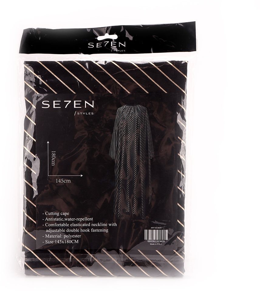  Se7en Styles Barber Cape Black Gold 