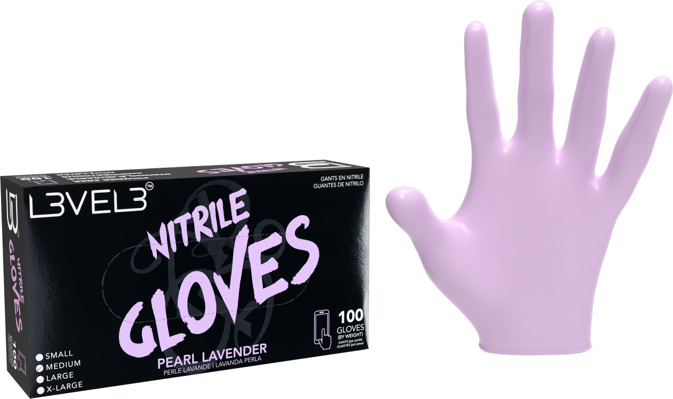  L3VEL3 Nitrile Gloves Medium Pearl Lavender 